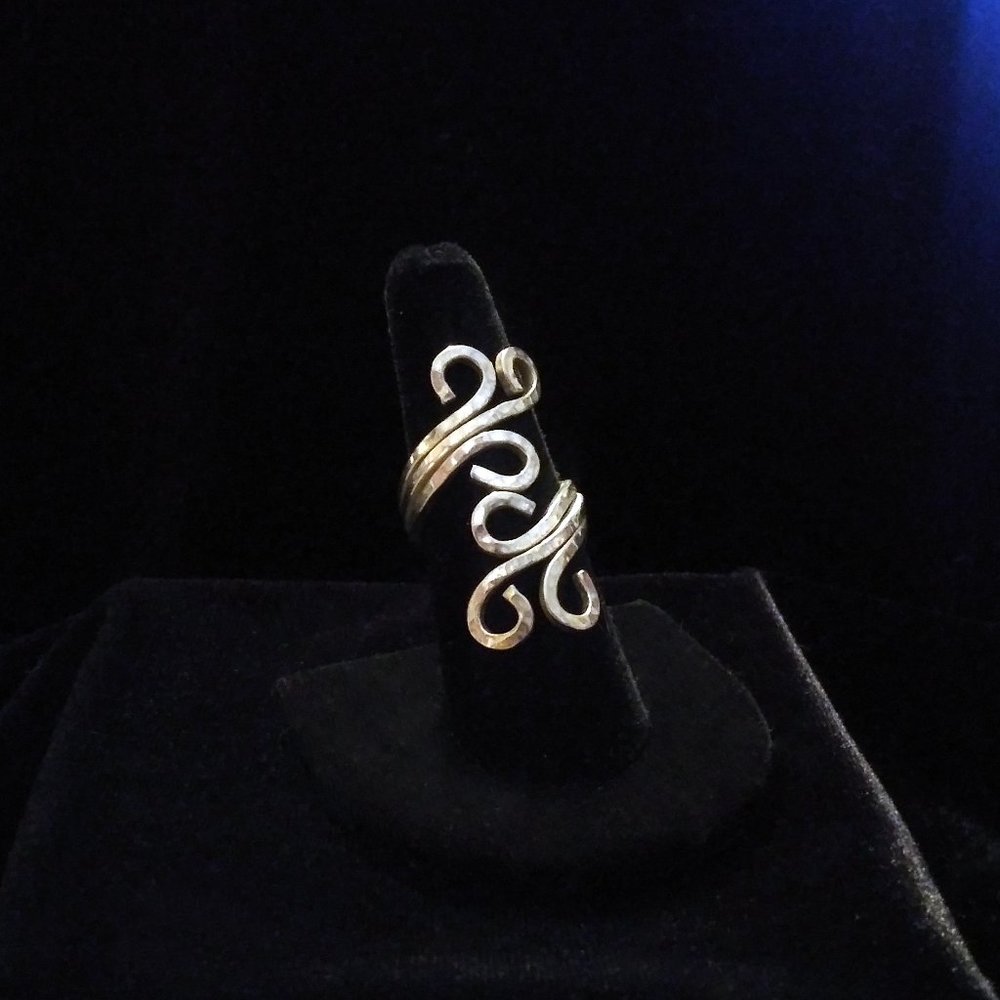 Vintage Gypsy Boho Sterling Silver Scroll Ring